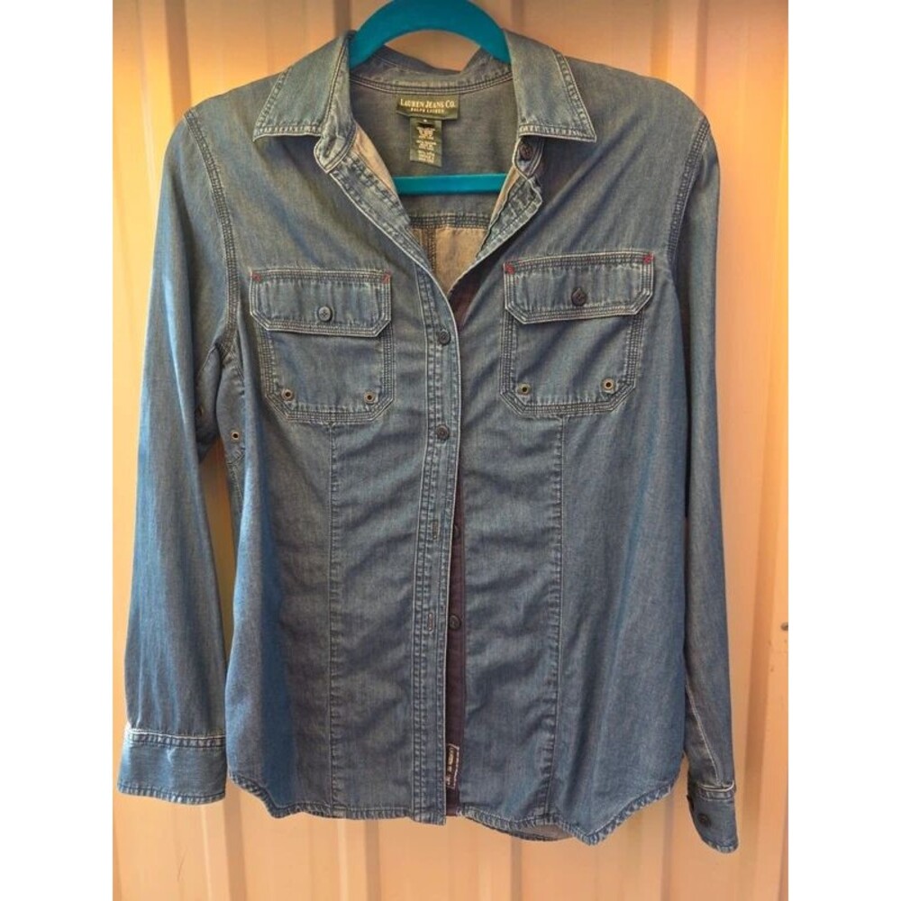 Lauren Jeans Co Ralph Lauren Denim Utility Button Down Shirt Small